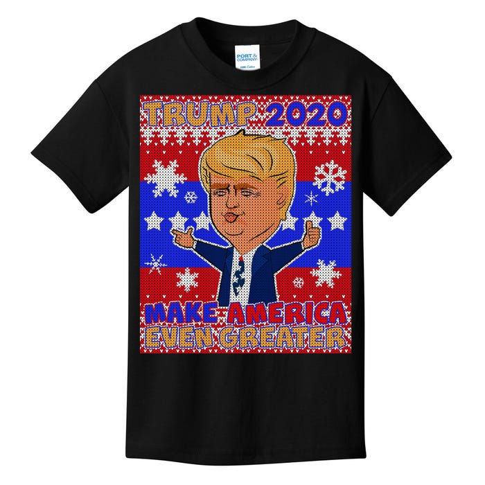 Trump Make America Even Greater Ugly Christmas Sweater Kids T-Shirt