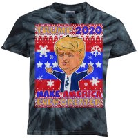 Trump Make America Even Greater Ugly Christmas Sweater Kids Tie-Dye T-Shirt