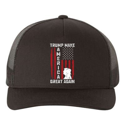 Trump Make America Great Again Distress Flag Yupoong Adult 5-Panel Trucker Hat