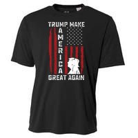 Trump Make America Great Again Distress Flag Cooling Performance Crew T-Shirt