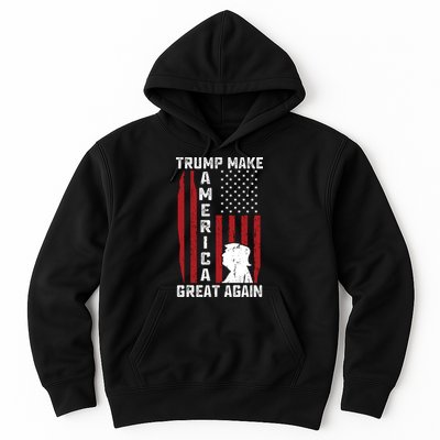 Trump Make America Great Again Distress Flag Hoodie