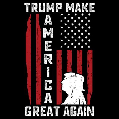 Trump Make America Great Again Distress Flag T-Shirt