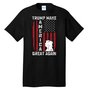 Trump Make America Great Again Distress Flag Tall T-Shirt