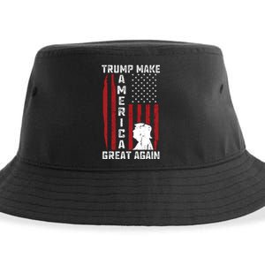 Trump Make America Great Again Distress Flag Sustainable Bucket Hat