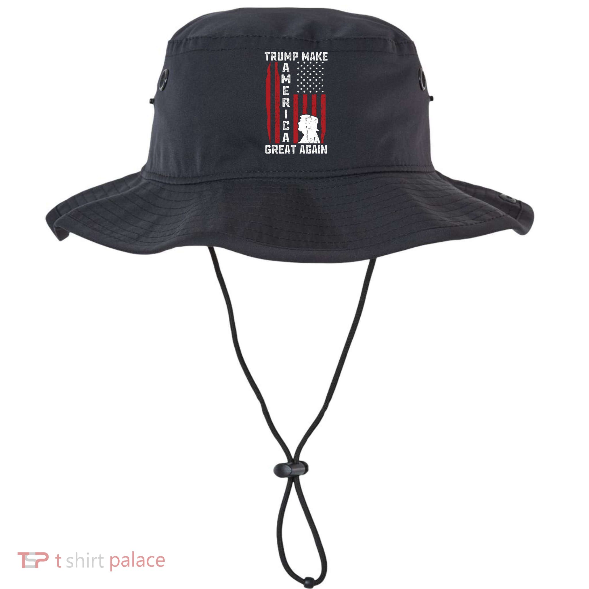 Trump Make America Great Again Distress Flag Bucket Hat