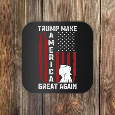 Trump Make America Great Again Distress Flag Coaster