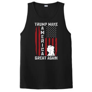 Trump Make America Great Again Distress Flag PosiCharge Competitor Tank