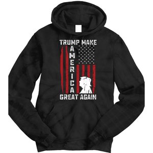 Trump Make America Great Again Distress Flag Tie Dye Hoodie