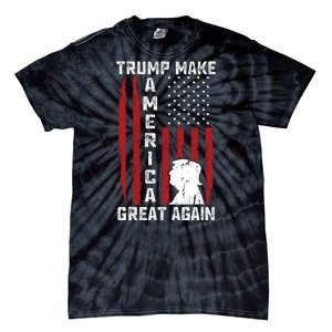 Trump Make America Great Again Distress Flag Tie-Dye T-Shirt