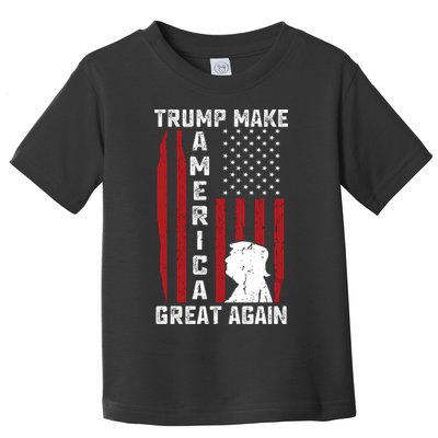 Trump Make America Great Again Distress Flag Toddler T-Shirt