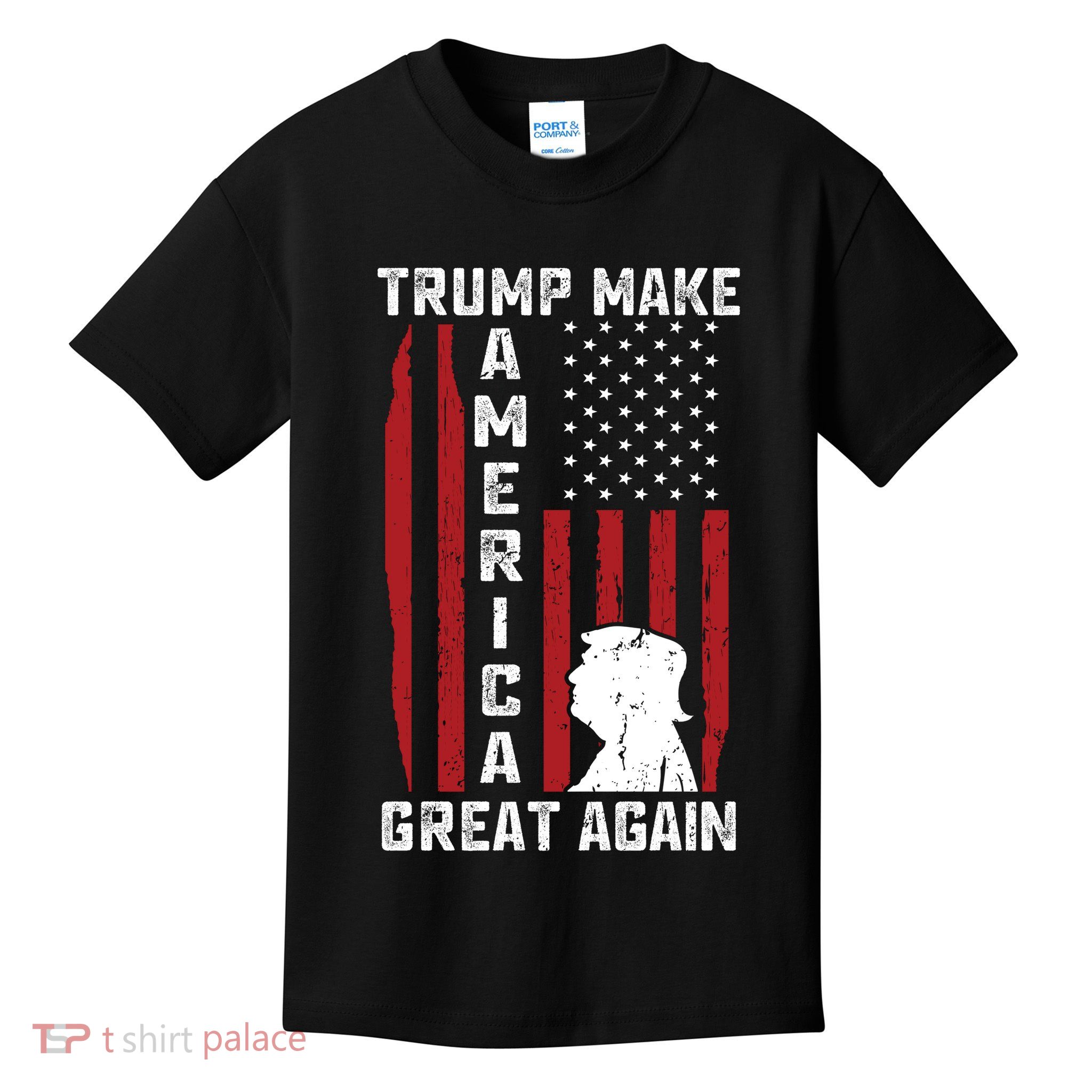 Trump Make America Great Again Distress Flag Kids T-Shirt