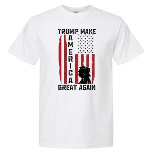 Trump Make America Great Again Distress Flag Garment-Dyed Heavyweight T-Shirt