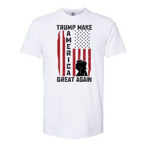 Trump Make America Great Again Distress Flag Softstyle CVC T-Shirt