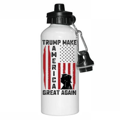 Trump Make America Great Again Distress Flag Aluminum Water Bottle