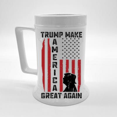 Trump Make America Great Again Distress Flag Beer Stein