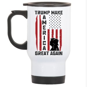 Trump Make America Great Again Distress Flag Stainless Steel Travel Mug