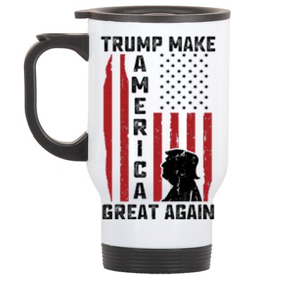 Trump Make America Great Again Distress Flag Stainless Steel Travel Mug