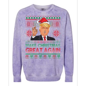 Trump Make Christmas Great Again Ugly Colorblast Crewneck Sweatshirt