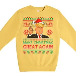 Trump Make Christmas Great Again Ugly Premium Crewneck Sweatshirt