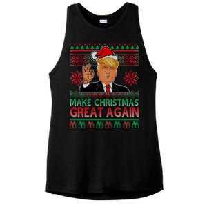 Trump Make Christmas Great Again Ugly Ladies PosiCharge Tri-Blend Wicking Tank