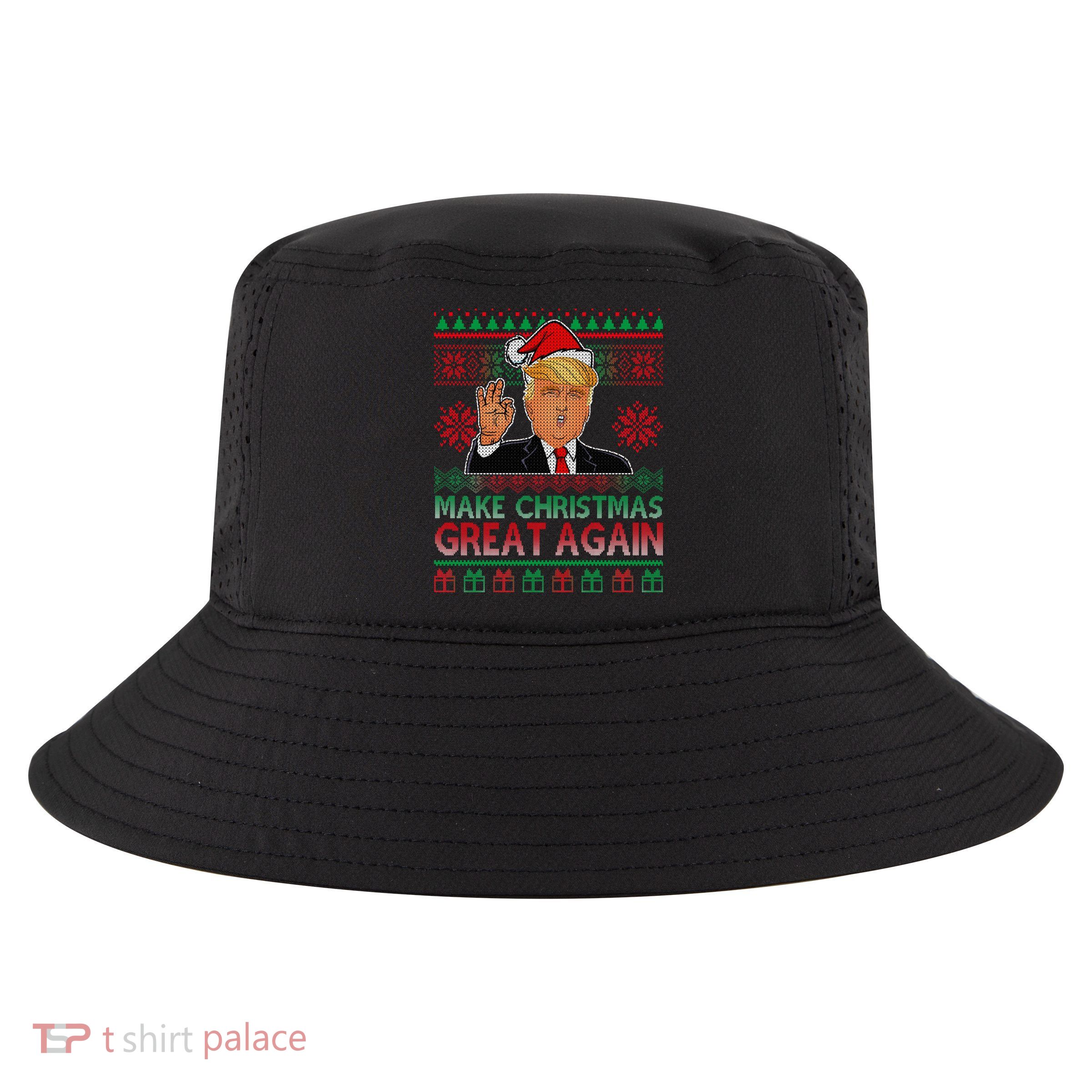 Trump Make Christmas Great Again Ugly Cool Comfort Performance Bucket Hat