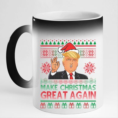 Trump Make Christmas Great Again Ugly 11oz Black Color Changing Mug