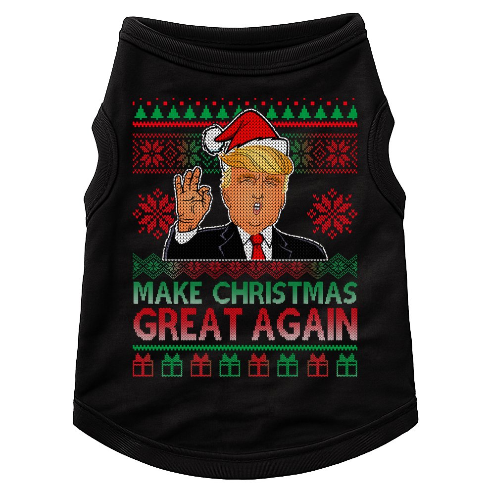 Trump Make Christmas Great Again Ugly Doggie Tank
