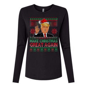 Trump Make Christmas Great Again Ugly Womens Cotton Relaxed Long Sleeve T-Shirt