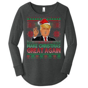 Trump Make Christmas Great Again Ugly Women's Perfect Tri Tunic Long Sleeve Shirt