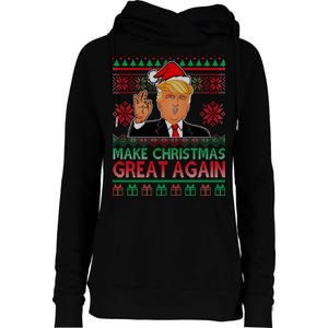 Trump Make Christmas Great Again Ugly Womens Funnel Neck Pullover Hood