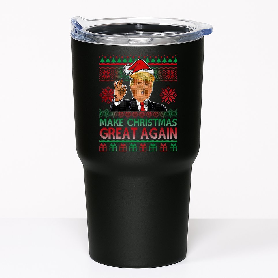 Trump Make Christmas Great Again Ugly Tumbler