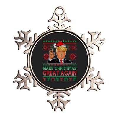 Trump Make Christmas Great Again Ugly Metallic Star Ornament