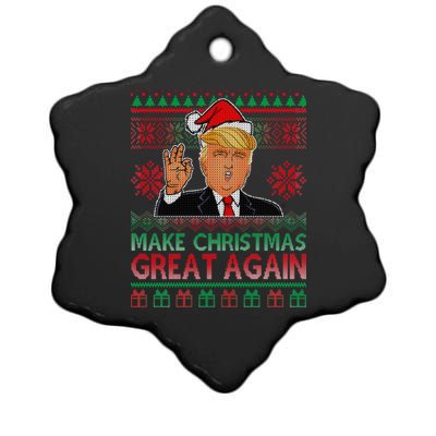 Trump Make Christmas Great Again Ugly Ceramic Star Ornament