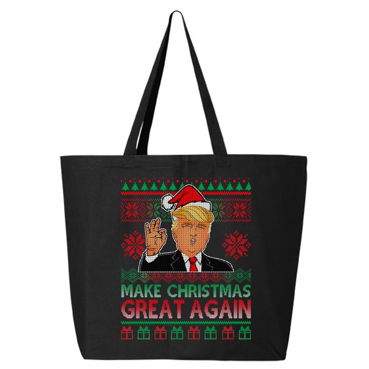 Trump Make Christmas Great Again Ugly 25L Jumbo Tote