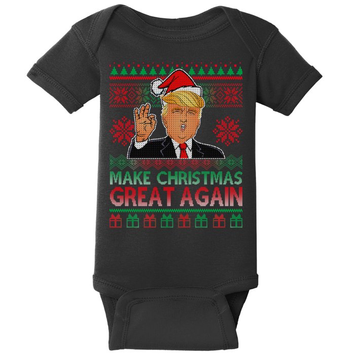 Trump Make Christmas Great Again Ugly Baby Bodysuit
