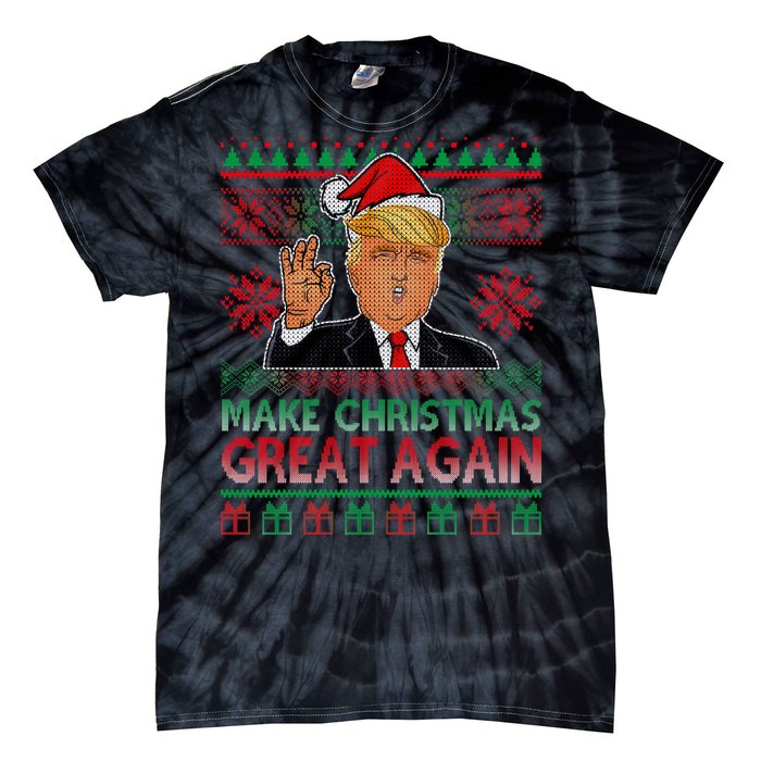 Trump Make Christmas Great Again Ugly Tie-Dye T-Shirt