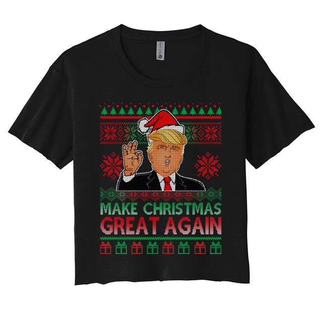 Trump Make Christmas Great Again Ugly Crop Top