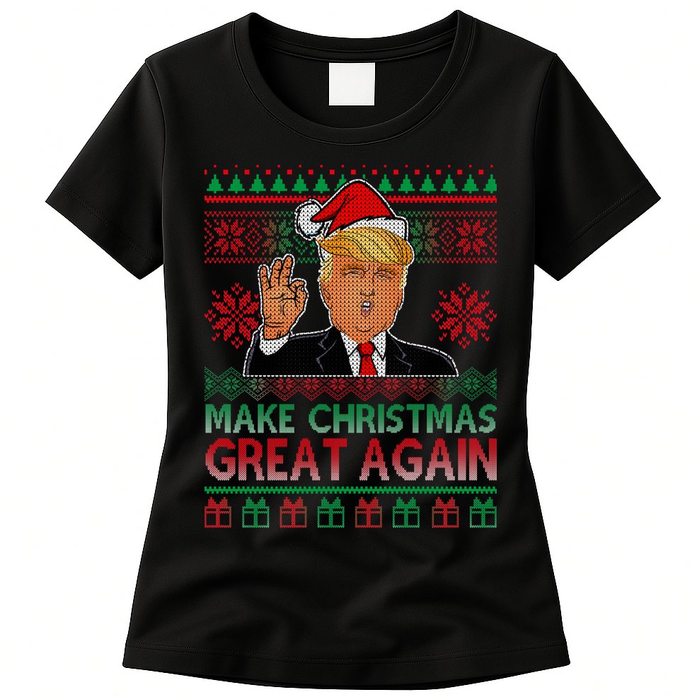 Trump Make Christmas Great Again Ugly Womens T-Shirt