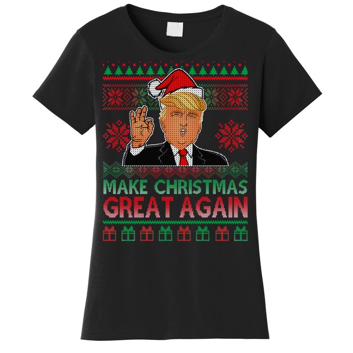 Trump Make Christmas Great Again Ugly Women's T-Shirt