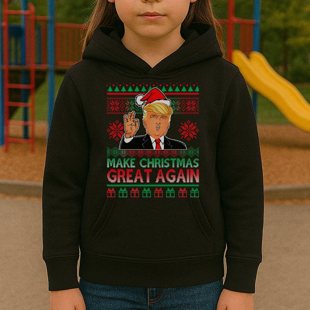 Trump Make Christmas Great Again Ugly Kids Hoodie