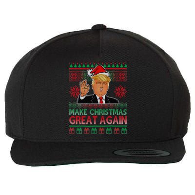 Trump Make Christmas Great Again Ugly Wool Snapback Cap