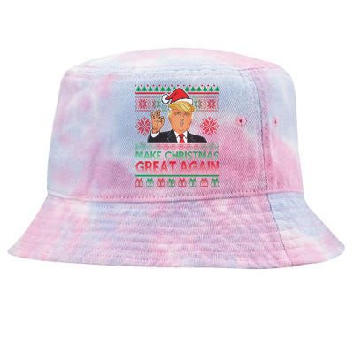 Trump Make Christmas Great Again Ugly Tie-Dyed Bucket Hat