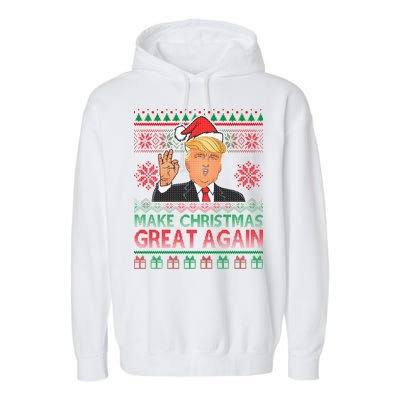 Trump Make Christmas Great Again Ugly Garment-Dyed Fleece Hoodie