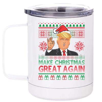 Trump Make Christmas Great Again Ugly 12 oz Stainless Steel Tumbler Cup