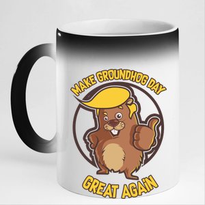 Trump Make Groundhog Day Great Again 11oz Black Color Changing Mug