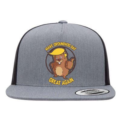 Trump Make Groundhog Day Great Again Flat Bill Trucker Hat