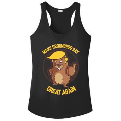 Trump Make Groundhog Day Great Again Ladies PosiCharge Competitor Racerback Tank