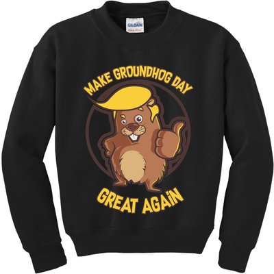 Trump Make Groundhog Day Great Again Kids Sweatshirt