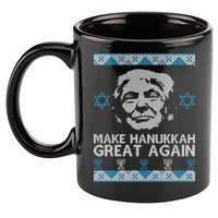 Trump Make Hanukkah Great Again Ugly 11oz C Handle Ceramic Mug