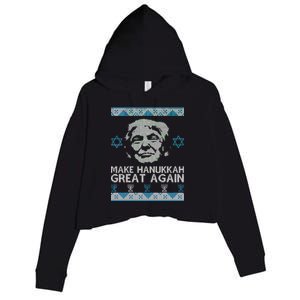 Trump Make Hanukkah Great Again Ugly Crop Fleece Hoodie